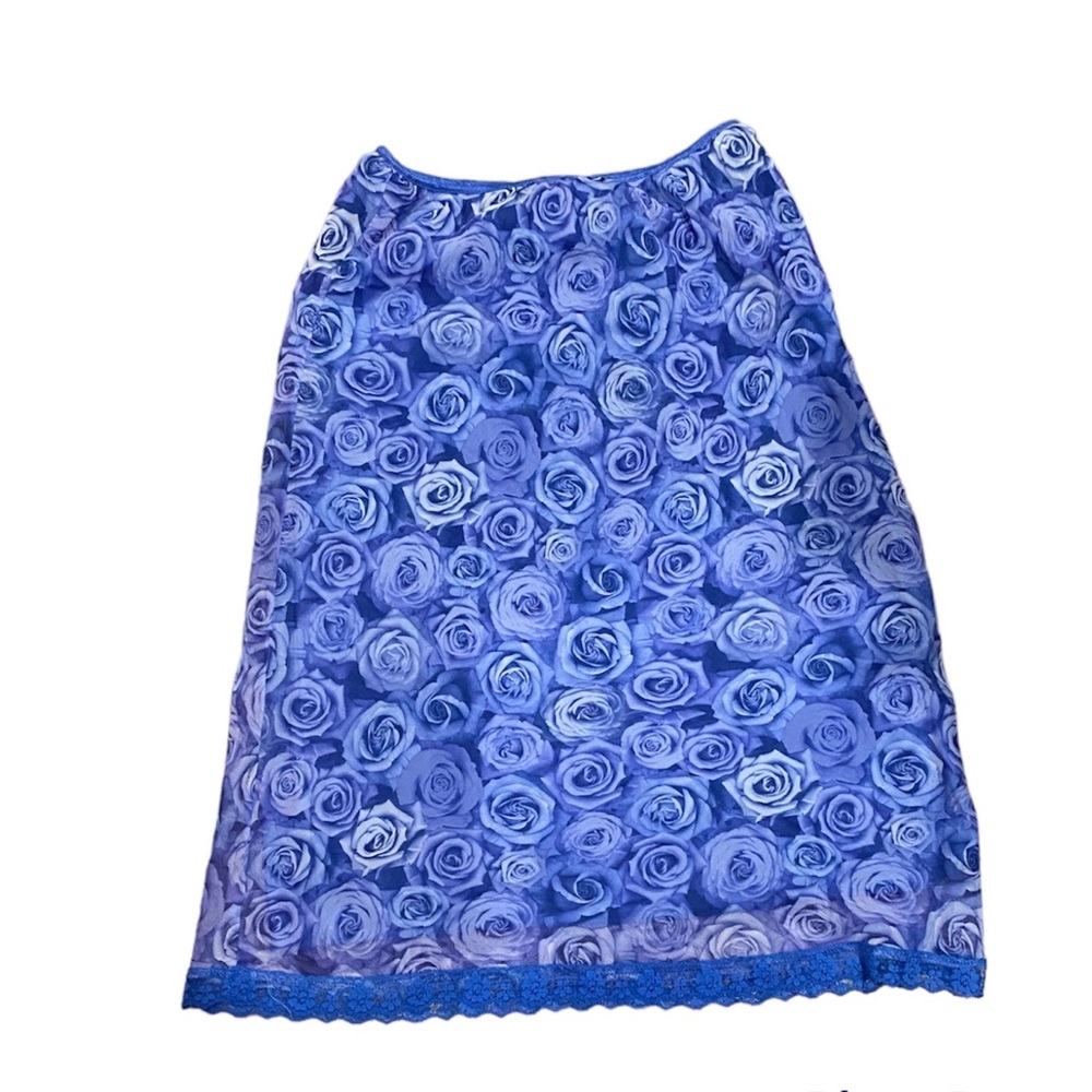 Y2k Rose Lace Trimmed midi skirt